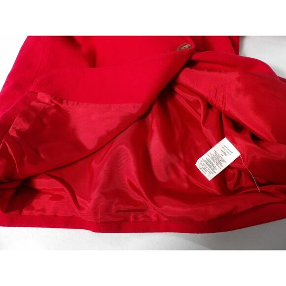 Sag Harbor Sz 14 Red Blazer Pure Wool Velvet Collar Vintage Festive Holiday 90s - Picture 13 of 13
